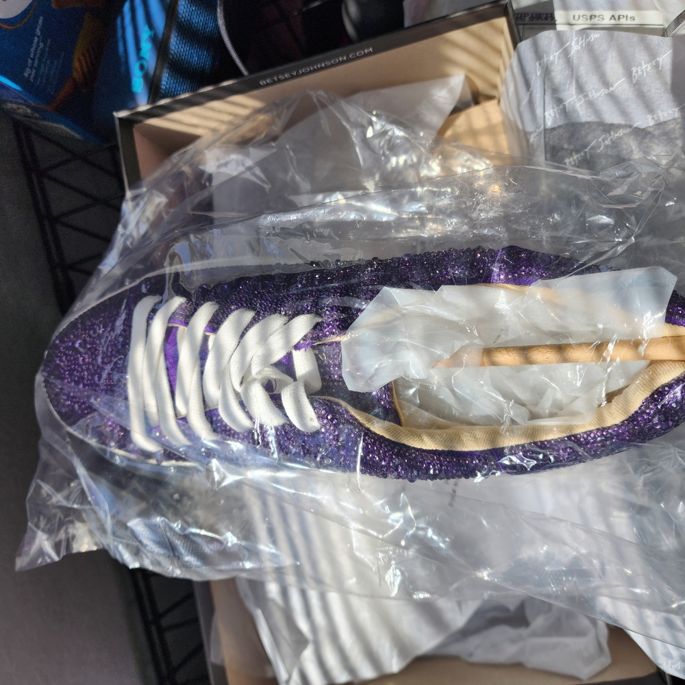 Betsey Johnson Purple Sneakers with White Laces